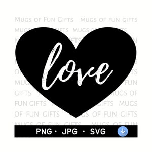 Black Heart Love Cutout Clipart PNG | Digital Download
