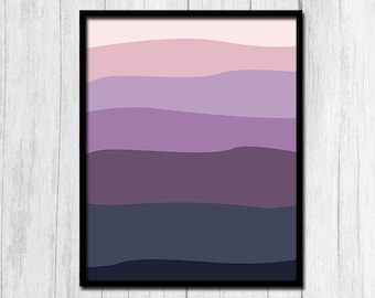 Purple Print Sunset Print Digital Download 8x10 Purple Art Purple Sunset Mountain Range Print Mountain Print Printable Art Mountain Sunset