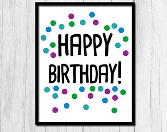 happy birthday sign printable