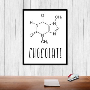 Chocolate Molecule Structure Theobromine Chemistry Teacher Gift Organic Chemistry Digital Download Chemistry Poster Chocolate Print image 4