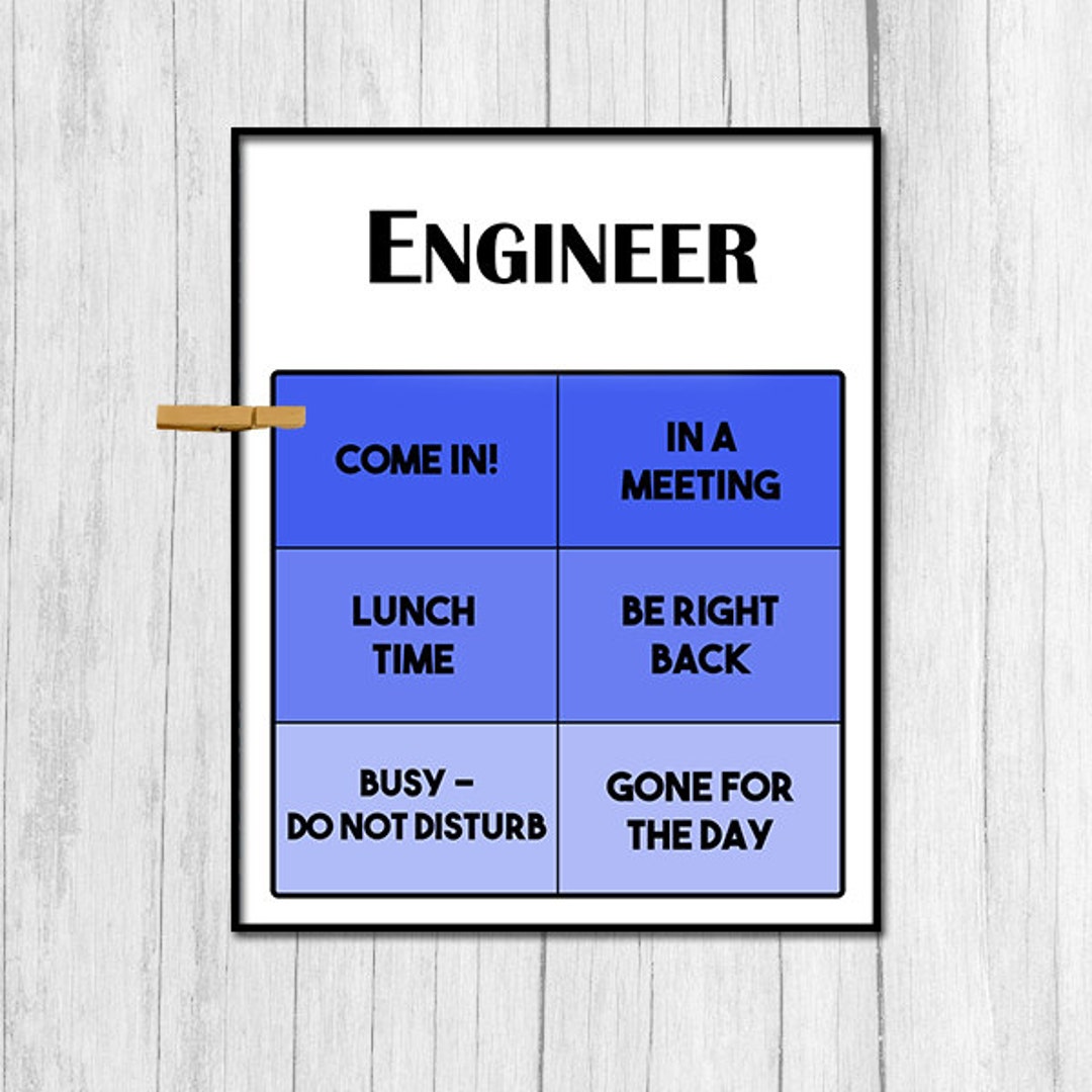 Engineer Gift Printable Art Gift for Engineer Digital Download Door