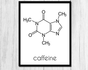 Organic Chemistry "Caffeine" Print Chemistry Gift Digital Download Chemistry Art Molecule Printable Art Digital Wall Print Printable Artwork