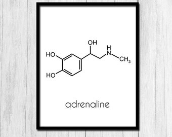 Adrenaline Molecule Art Digital Download Adrenaline Print Printable Art Gift for Scientist Science Print Molecule Art Psychologist Print