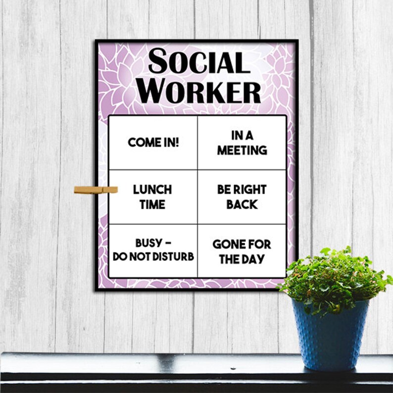 Social Worker Door Sign Digital Download Social Worker Gift Office Gift Door Decor Gift for ...