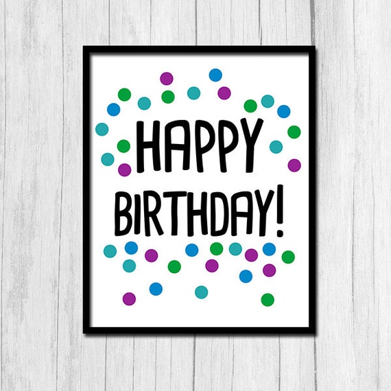 Feliz cumpleaños para imprimir Arte Digital descargar feliz | Etsy