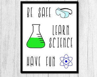 Science Teacher Gift Classroom Decor Back to School Poster Safety Poster Lab Safety Laboratory Digital Download