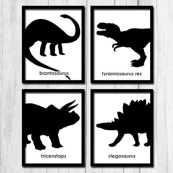 Black and White Prints Digital Download Printable Art Dinosaur - Etsy