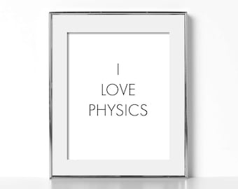 Science Art Printable Art Physics Gift for Professor Physics Teacher Gift for Teacher Digital Download Black and White Print Classroom Decor