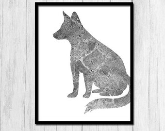 Fox Poster Printable Art Fox Print Digital Download Fox Wall Art Woodland Creatures Printables Forest Animal Printables Woodland Prints