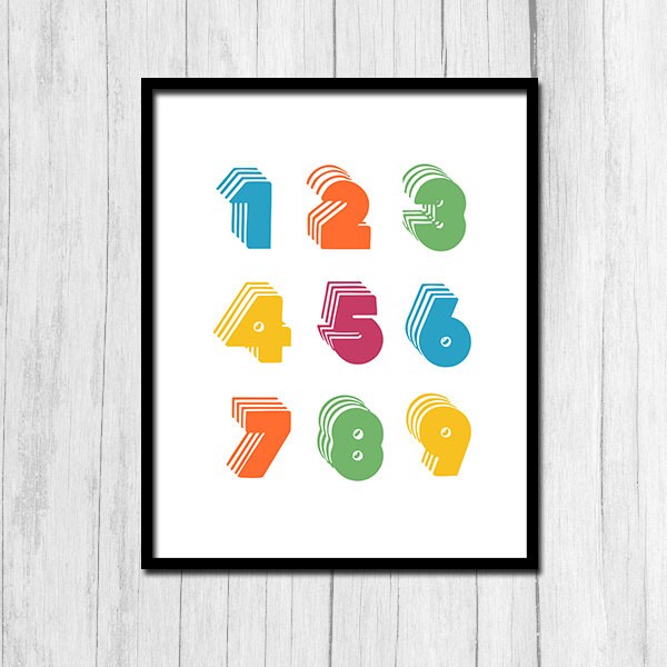 Nursery Art Printable Art Numbers Art Number Poster Nursery Printable ...