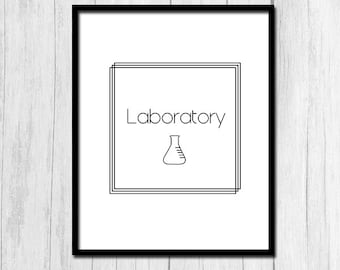 Laboratorium afdrukbare wetenschap Instant Download cadeau voor wetenschapper Lab kunst klas afdrukbare laboratorium muur Decor wetenschap Wall Decor