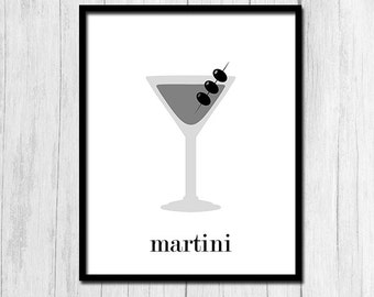 Cocktail Poster Martini Poster Digital Download Cocktail Art Martini Art Instant Download Martini Printables Bar Art Bar Printables