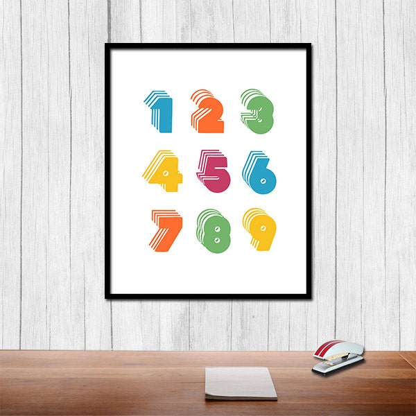 Nursery Art Printable Art Numbers Art Number Poster Nursery Printable ...