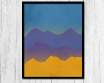 Mountain Print Digital Download Mountain Range Printable Art Nature Printable Sunset Print Instant Download Purple Mountains Printables