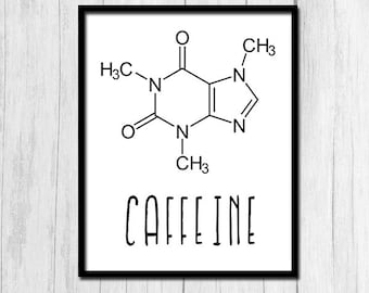 Caffeine Print Chemistry Art Instant Download Science Printables Caffeine Molecule Science Teacher Gift Chemistry Poster Science Poster