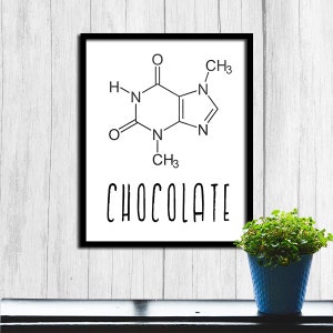 Chocolate Molecule Structure Theobromine Chemistry Teacher Gift Organic Chemistry Digital Download Chemistry Poster Chocolate Print image 3