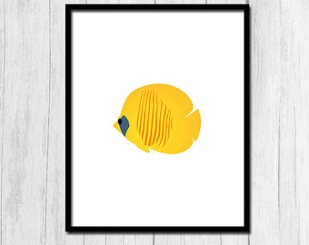 Tropical Fish Print Digital Download Beach Home Decor Tropical Print Tropical Poster Fish Poster Instant Download Beach House Printable