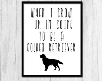 Golden Retriever Art Print Dog Printable Art Golden Retriever Print Golden Retriever Cute Dog Print Cute Dog Printable Golden Retriever