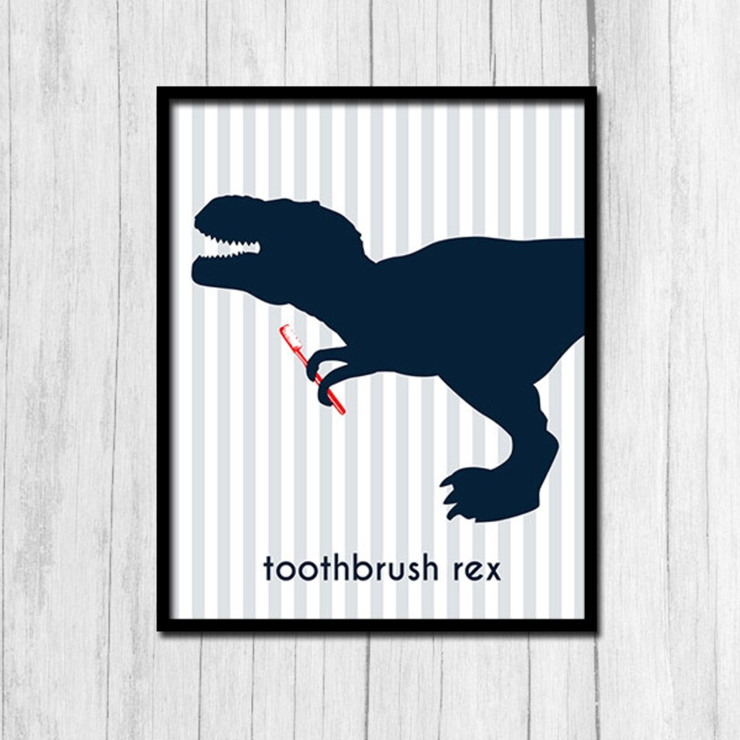 Tyrannosaurus Rex Printables Dinosaur Bathroom Decor Instant Download ...