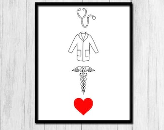 Doctor Gifts "I Love Medicine" Gift for Doctor Digital Download Doctor Office Decor Instant Download Medical Prints Medical Art