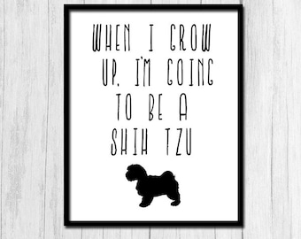 Shih Tzu Art Print Dog Printable Art Shih Tzu Print Digital Download Shih Tzu Printable Art Cute Dog Print Cute Dog Printable Shih Tzu