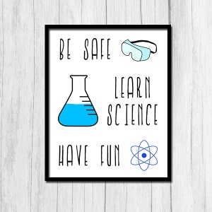 Chemistry Teacher Gift &quot;Lab Safety&quot; Chemistry Art Science Teacher Decor Chemistry Print Digital Download Instant Download Science is Fun