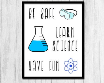 Chemistry Teacher Gift "Lab Safety" Chemistry Art Science Teacher Decor Chemistry Print Digital Download Instant Download Science is Fun