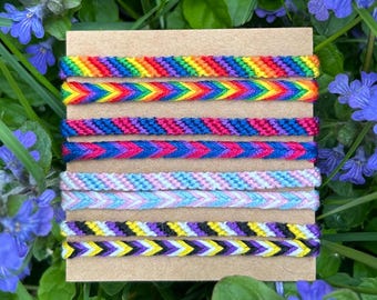 Pride Friendship Bracelet: Braided 2SLGBTQIA+ Pride Bracelets of Any Flag
