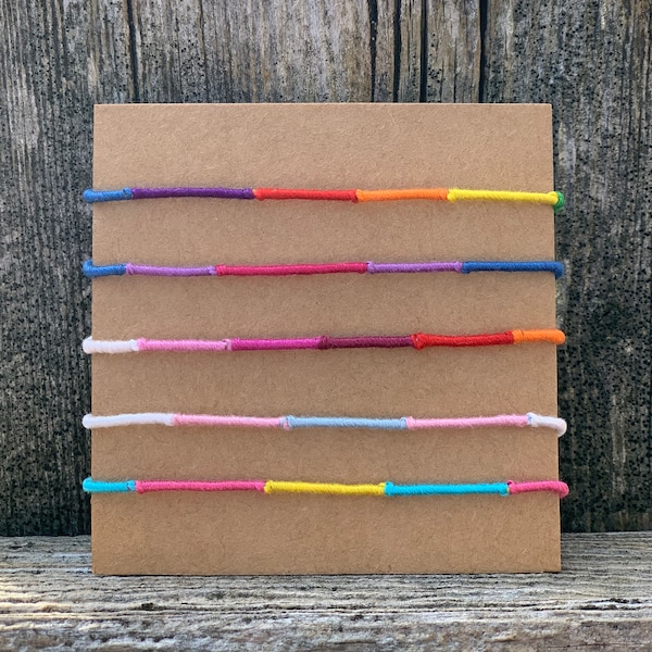 Pride Friendship Bracelet: Thin Wrapped 2SLGBTQIA+ Bracelet ot Anklet
