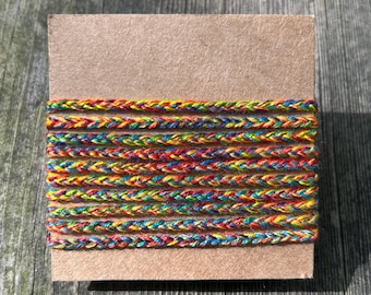 Braided Pride Friendship Bracelet: LGBTQ+ Woven Rainbow Bracelet or Anklet
