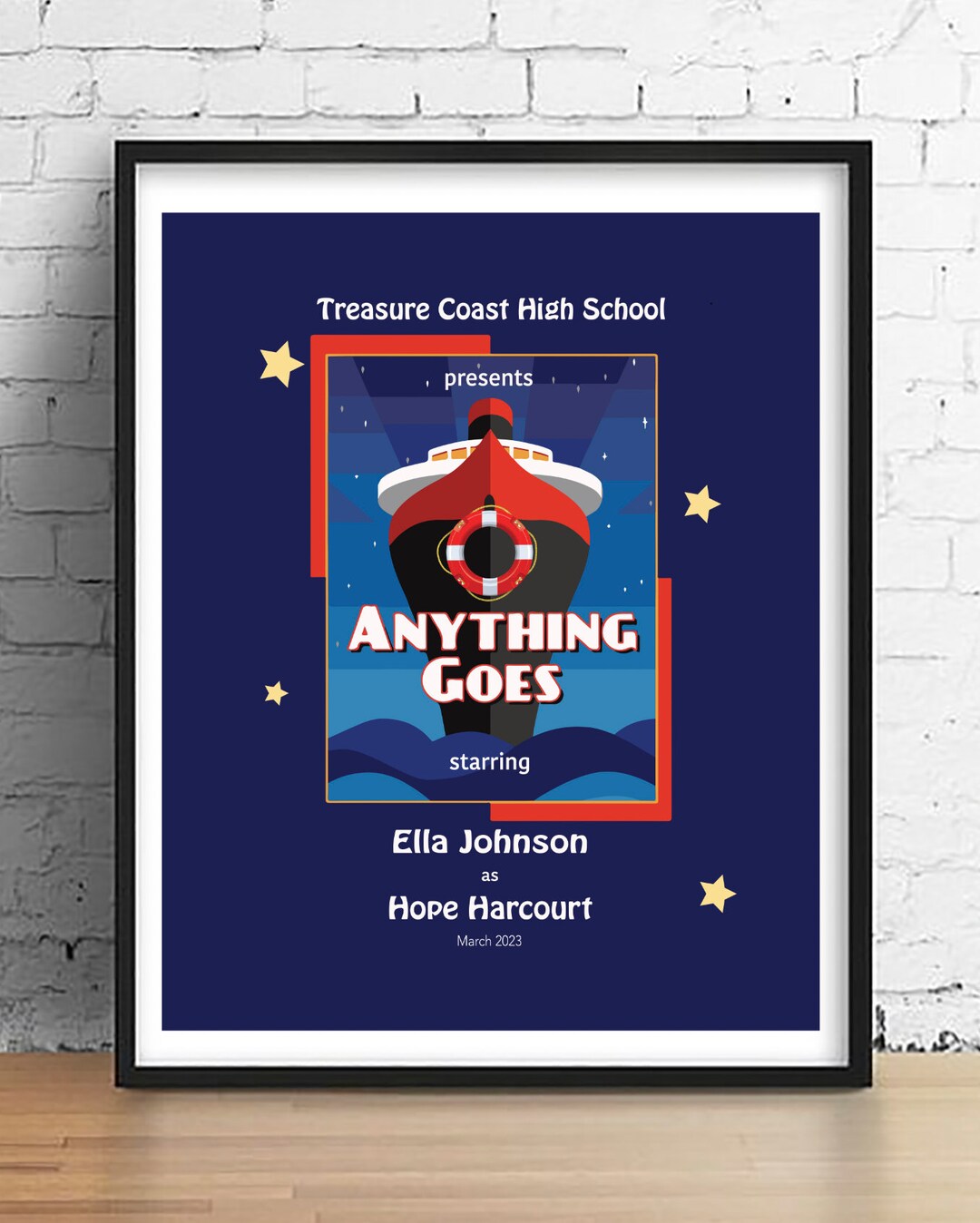 Anything Goes Musical Poster: Personalized Actor Gift (digital Download ...