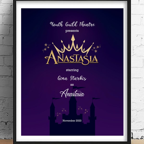 Anastasia | Playbill Poster | Musical Theater | Gift | Play | Actor Gift | Actress | Director Gift |