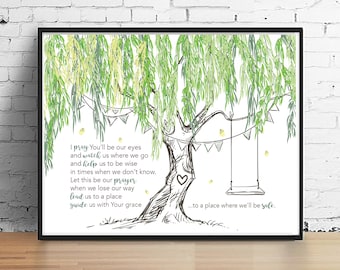 The Prayer Lyrics Print: Willow Tree, Inspirational Gift (PDF Download)