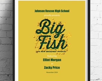 Big Fish the musical playbill poster | Musical theatre gift | Gift for actor |  High School Musical | Director