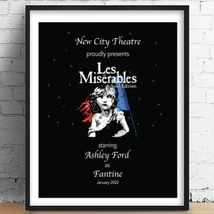 Les Miserables playbill poster | Musical theatre gift | Gift for actor | gift for actress | director gift | cast of les miserables