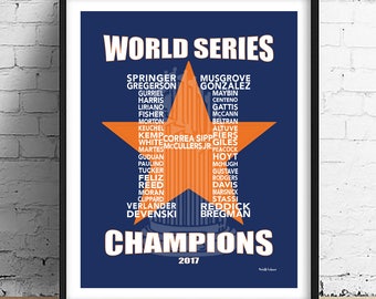 Houston Astros Baseball Art World Series Champions 2017 