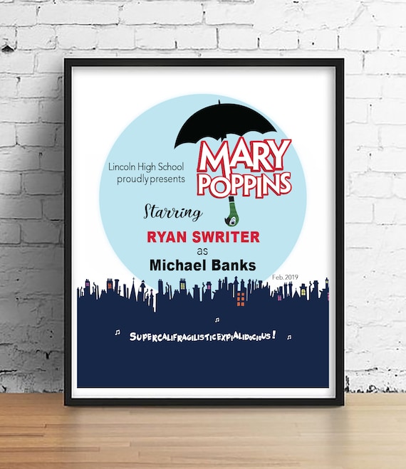 Mary Poppins The Musical Bert George Banks Jane Banks Etsy