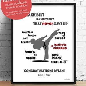Black Belt Gift | Digital Download  | Black belt gift boy | Black belt gift girl | TaeKwonDo | Karate | Sensei | Dojo |  JiuJitsu