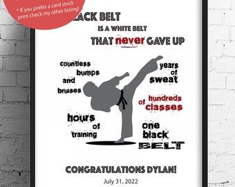 Personalisierter Black Belt Geschenk: Martial Arts Print (Digitaler Download)