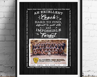 Personalisiertes Coach Geschenk: Team Fotoabzug (Digitaler Download)