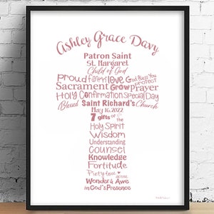 Confirmation Gift boys | Confirmation gift girls | Sponsor gift | Catholic  | 7 Gifts of the Holy Spirit | Personalized Confirmation Cross