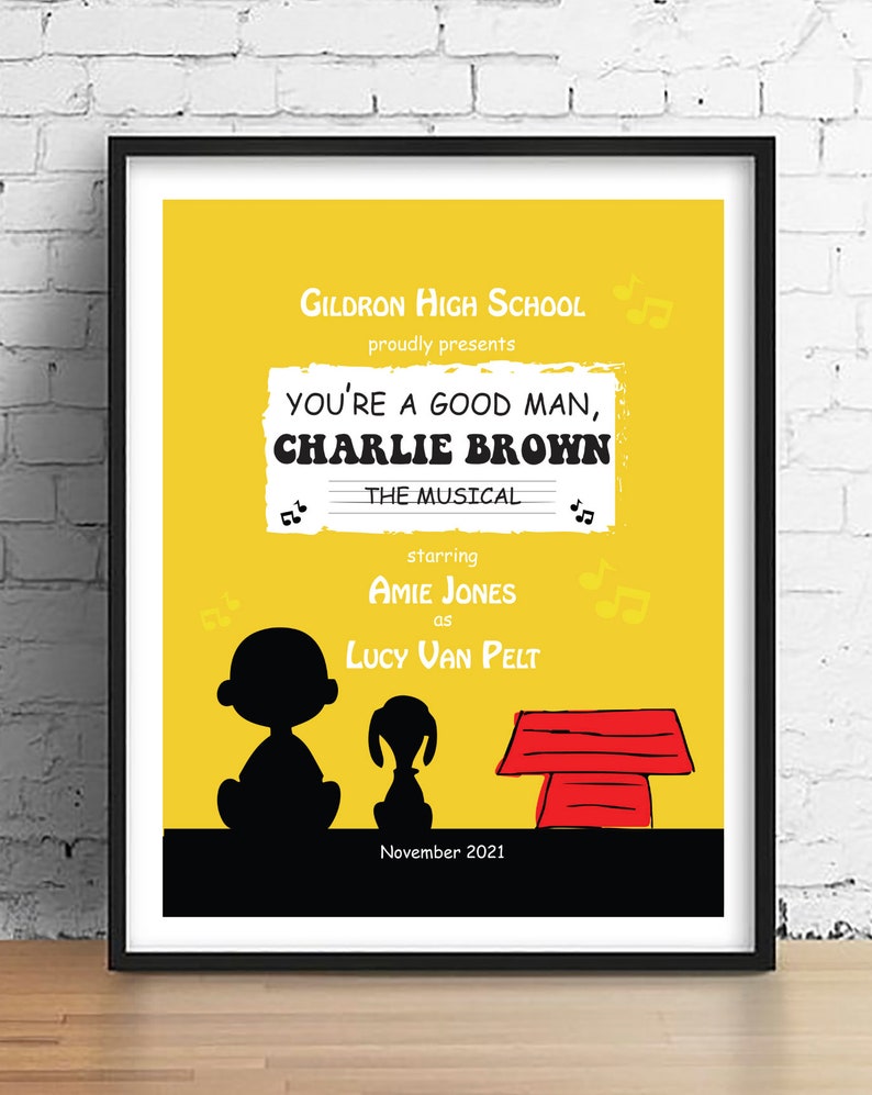 Charlie Brown the Musical Playbill Poster Lucy Linus Etsy