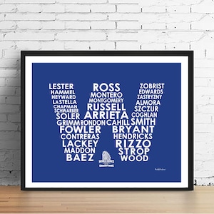 Chicago Cubs | Baseball World Series Art •  Cubs WIN 2016 • Cubbies • Blue W • Cubs Fan • Cubs Gift • Wrigley Field Art