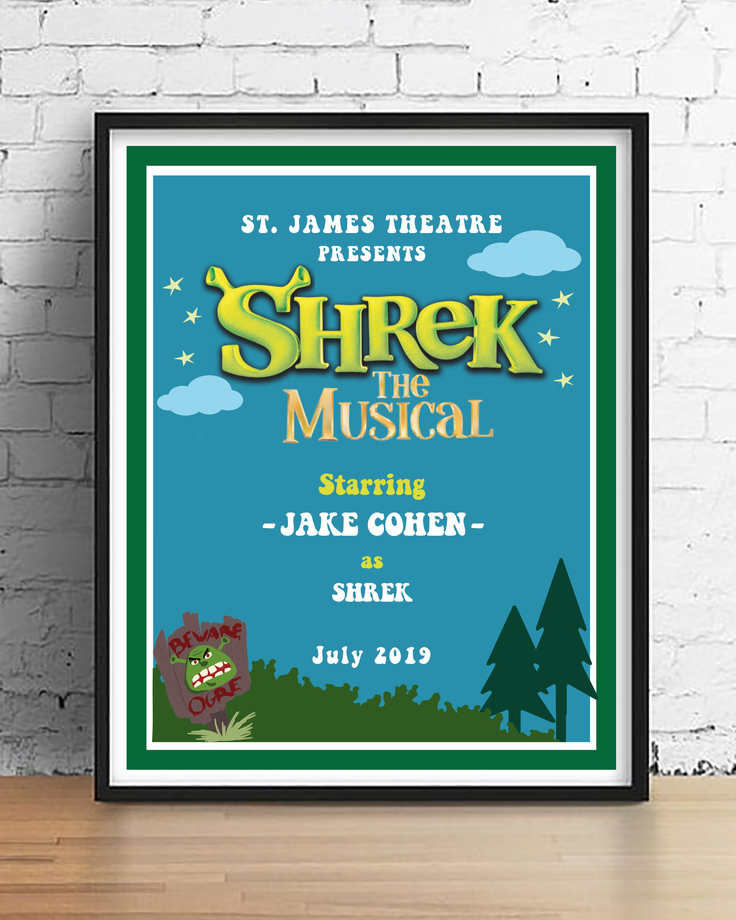 Shrek the Musical Logo Poster for Sale by musicalsoundtra