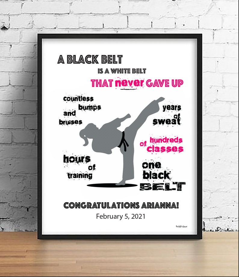 Personalisierter Black Belt Achievement Print: Kampfkunst Geschenk (Digitaler Download) Bild 2