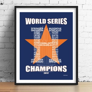 Houston Astros baseball art • World Series Champions 2017 Astros fan gift • Baseball art for Houston fan