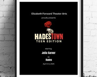 Póster personalizado de la cartelera de "Hades Town": regalo de teatro musical (descarga digital)