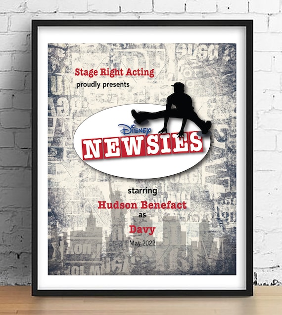 Newsies The Musical Playbill Poster Gift For Actor Gift Etsy Uk