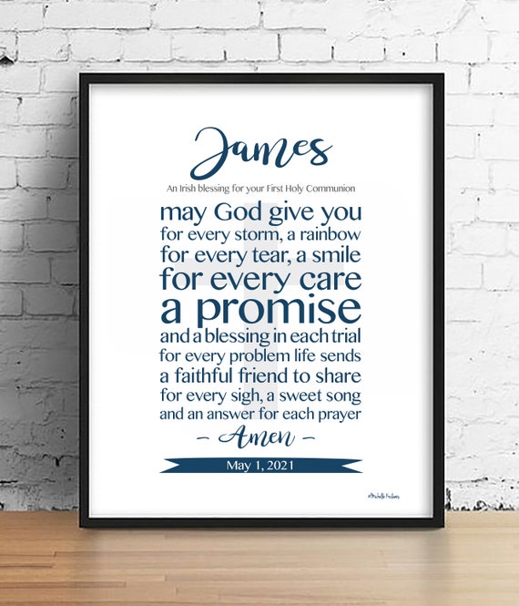 Irish Blessing Irish Prayer First Communion Blessing Etsy