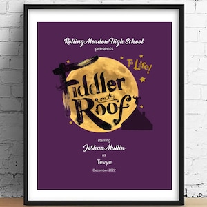 Fiddler on the Roof • Musical Theater • Gift for actor • Tevye • High School Musical • Gift for Director • Playbill Cover • Theater poster